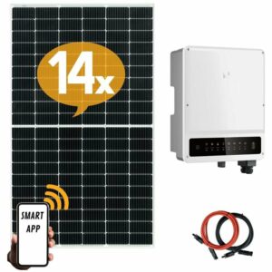 5KW Hybrid Solaranlage, 2 mppt, dreiphasig GoodWe Hybrid Wechselrichter GW5K-ET Plus+, 14 x Ulica Solar Module