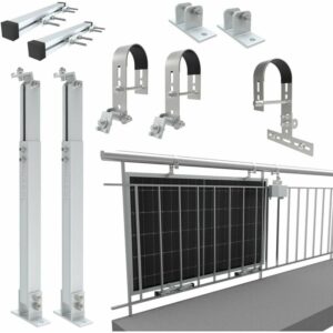 Balkonkraftwerkhalterung Geländer Befestigung 1 Solarmodul Photovoltaik - Nuasol