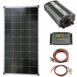 Komplettset 1x130 Watt Solarmodul 600 Watt Wandler Laderegler Photovoltaik Inselanlage