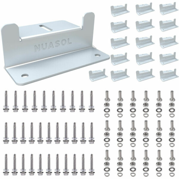 NuaFix 16x Z-Winkel für Photovoltaik Solarmodule Montage - Aluminium - Nuasol