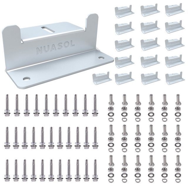 NuaSol Montagezubehör NuaFix 8x oder 16x Set Z-Winkel für Photovoltaik Solarmodule Montage (Set, 16 St)