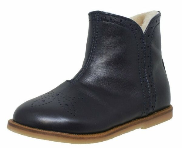 Ocra Ocra 144M Stiefeletten Boots pflan. geg.Leder weich Lammfell blau Schnürstiefelette