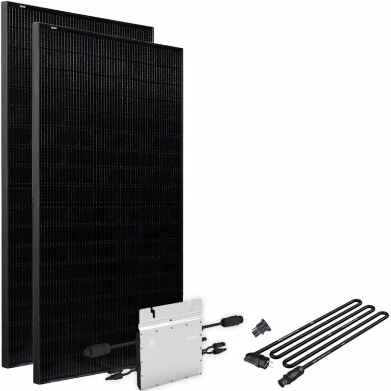 Solar-Direct 860W HM-600 Balkonkraftwerk Full Black Schuko-Anschluss – 5m Anschlusskabel – Ohne Halterung – Offgridtec