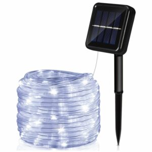 Solar Lichterketten Lichtschlauch 8 Modi Lichter fuer Party Garden Home Festival Decoratio,Kaltweiß,32m 300 LED - Kaltweiß