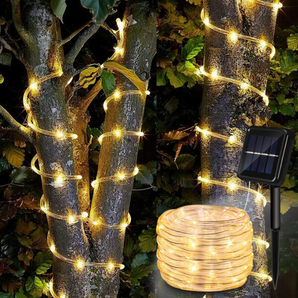 Solar Lichtschlauch Draht Garten Lichterkette led Lichterschlauch-Warmweiß-30m - Warmweiß