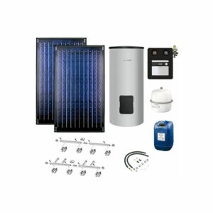 Solaranlage Logaplus S2 - 2 Kollektoren (4,74m²) SKN4.0-s mit Solarspeicher Logalux SM300 silber - 7739618383 - Buderus