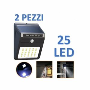 Trade Shop Traesio - 2 x Outdoor Solar Lighthouse Photovoltaic Spotlight + led -Lampensor