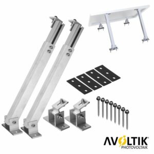 avoltik Solarmodul Halterung Alu Aufständerung für Photovoltaik Winkel 0°-60° Solarmodul-Halterung