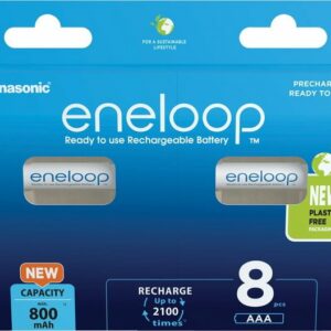 eneloop 8 Panasonic Akku AAA 800mAh eneloop pre-charged im 8er Blister Akku