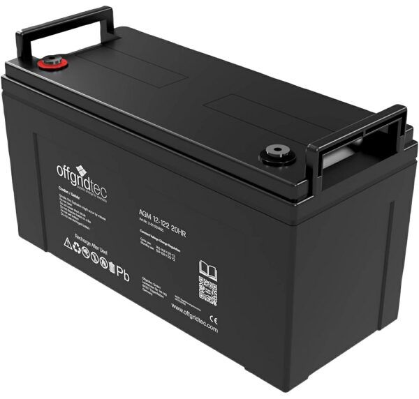 offgridtec Solarakkus "AGM Solarbatterie", 122000 mAh, 12 V, Schraubbare M8-Terminals