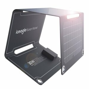 Aoucheni Solar Ladegerät 30W,USB Faltbar Solar Panel für Smartphone Solarladegerät (SET)