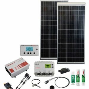 Phaesun Solaranlage Caravan Kit, Base Camp Aero, MPPT DC240W AC400W, 12V, 120 W, Monokristallin, (Komplett-Set)