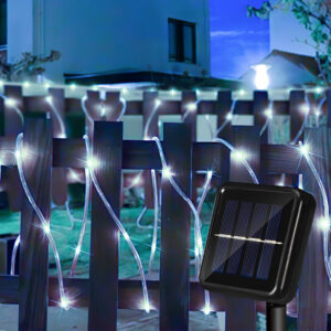 Solar Lichterkette Lichtschlauch led Lichterkette 8 Lichtmodi Party Garten Innen Außen Deko Weihnachtsbeleuchtung 22 m - Kaltweiß - Swanew