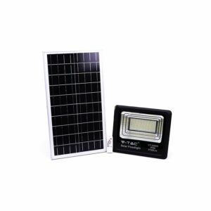 VT-200W 200W led Solarscheinwerfer mit IR-Fernbedienung kaltweiß 6000K Schwarzer Körper IP65 - 94026 - Schwarz - V-tac