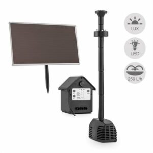 blumfeldt Gartenbrunnen Wasserwerk 250 Solar Wasserpumpe, 0 cm Breite, (Set, 6 tlg., inkl. Pumpe,Solarpanel,LED-Beleuchtung und Anschlussmaterial), spring zimmer zier brunnen led-beleuchtung terasse solar outdoor