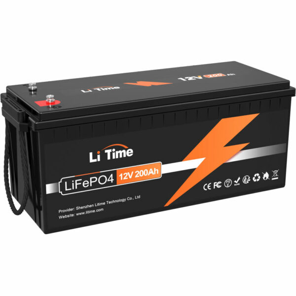 12V 200Ah LiFePO4 Batterie Litime mit 100A bms, 2560Wh Deep Cycle Lithium Batterie, 400015000 Zyklen Perfekt für Solaranlage Off-Grid