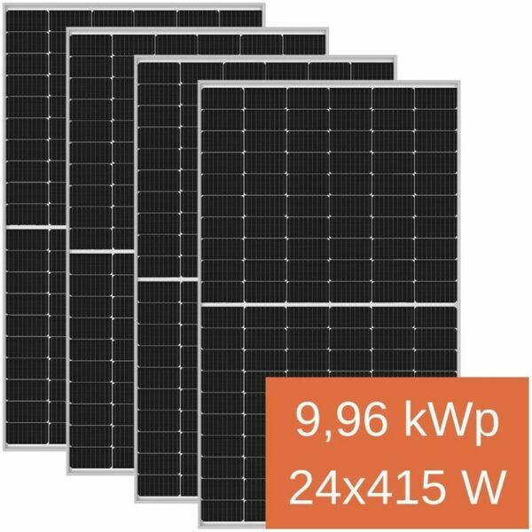 Pv Modul 24 x 415 Watt Photovoltaik 9,96 kWp Solar Solarmodul Solarpanel Black Frame 0% nach §12 Abs. 3 UstG