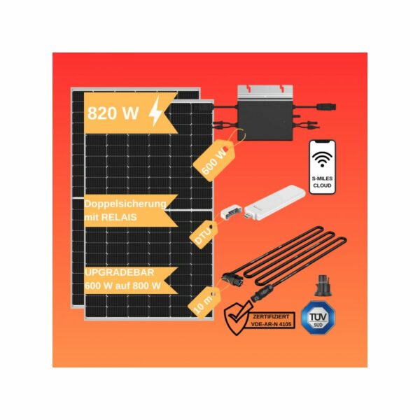 Rongstar Energy Gmbh - Balkonkraftwerk 820 w / 600 w Solar Solaranlage Photovoltaik pv Wechselrichter 19%