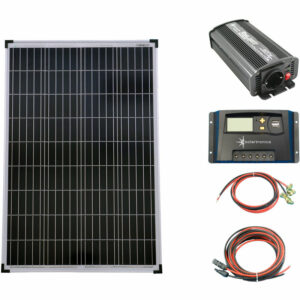 Set 1x100W Poly Solar Modul 20A Laderegler gelb Spannungswandler NM600 600W modifiziert Kabel