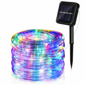 Solar Lichterkette Lichtschlauch led Lichterkette 8 Lichtmodi Party Garten Innen Außen Deko Weihnachtsbeleuchtung 12 m - Bunt - Swanew