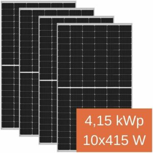 Tw Solar - pv Modul 10 x 415 Watt Photovoltaik 4,15 kWp Solar Solarmodul Solarpanel Black Frame 0% nach §12 Abs. 3 UstG