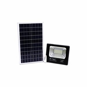 VT-100W 100W led Solarscheinwerfer mit IR-Fernbedienung kaltweiß 6000K Schwarzer Körper IP65 - 94012 - Schwarz - V-tac