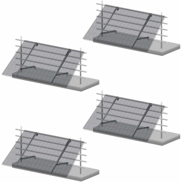 Zelsius - Universal Solarmodul Balkonhalterung Set für 4 Solarpanele, verstellbarer Winkel, Montageset