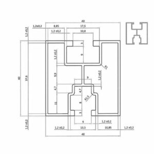 Zenit Energy GmbH ALU Solarprofil 3000 mm 40x40 BV Nut 8 & Nut 10 Solarschiene- Solarmodul-Halterung, (1-tlg)