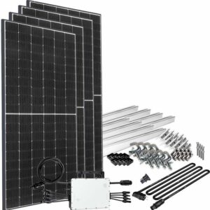 offgridtec Solaranlage Solar-Direct 1660W HM-1500, 415 W, Monokristallin, Schuko-Anschluss, 10 m Anschlusskabel, Montageset Balkongeländer