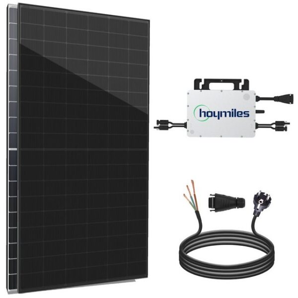 enprovesolar Solaranlage 860W Balkonkraftwerk Komplettset inkl. 430W Bifazial Solarmodule, Hoymiles HMS-800W-2T Upgradefähiger WIFI Wechselrichter, 5M Schuko Stecker