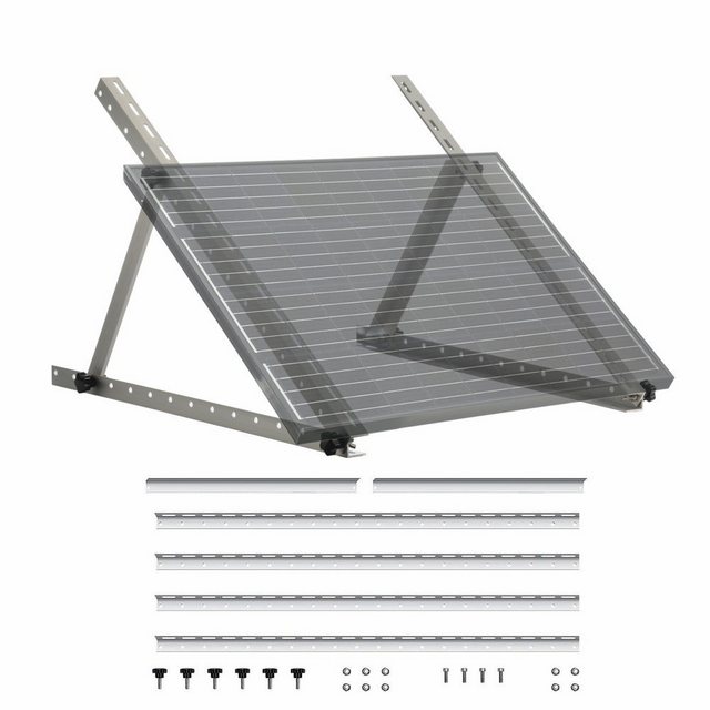 WILGOON 2x Balkonkraftwerk Halterung Solarmodul Halterung Solar Bracket (1set) Solarmodul-Halterung, (2x Montage Dreiecke + Schrauben Set + Montageanleitung, Angle Adjustable Solarmodule Halterung für Wand Dach Auto)