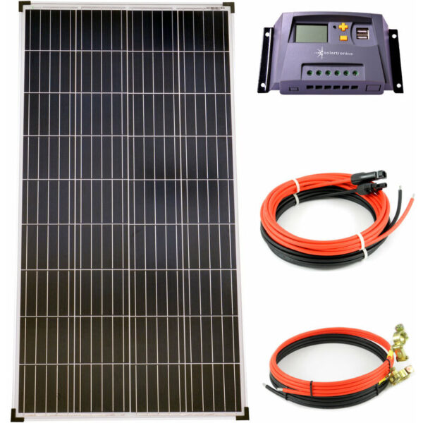 Komplettset 1x140 Watt Poly Solarmodul 10A Laderegler gelb Kabel Solar Photovoltaik Inselanlage