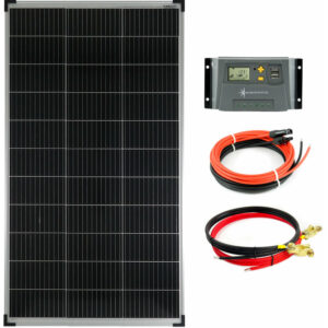 Komplettset 1x140 Watt Solarmodul 10A Laderegler gelb Kabel Solar Photovoltaik Inselanlage