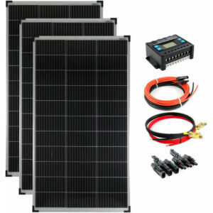 Komplettset 3x140 Watt Solarmodul 30A Laderegler Kabel Stecker Solar Photovoltaik Inselanlage