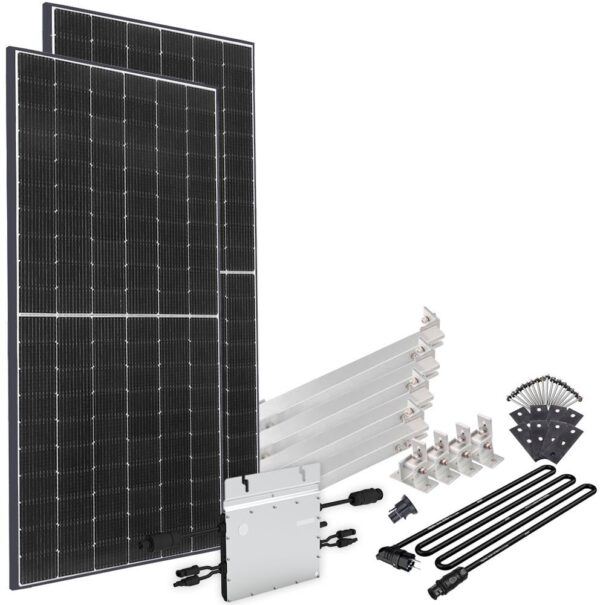 offgridtec Solaranlage "Solar-Direct 830W HM-600", Schuko-Anschluss, 5 m Anschlusskabel, Montageset Flachdach