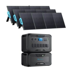 BLUETTI Stromerzeuger AC500+B300S 5000W/ 3072Wh Solargenerator mit Solarpanels, (mit 3*PV200 200W Solar Panels, mit 6 5000W AC Ausgängen), für Hausgebrauch, Notfall, Stromausfall