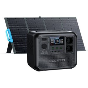 BLUETTI Stromerzeuger AC70 Solar generator mit Solar panel, 768Wh LiFePO4 Akku-Zelle, 1,00 in kW, (mit PV120 120W Solar panel, 1000W Pure Sine Wave Output), Solar generator kit für Haus, Camping, Notfall