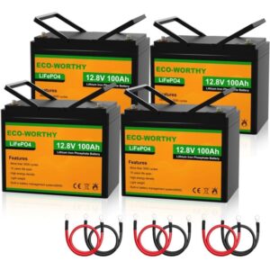 Eco-worthy - 12V 100Ah Low Temp Cut-Off LiFePO4 Akku Lithium Batterie mit bms schutz und 3000-15000 Zyklen,1280Wh Lithiumbatterie für