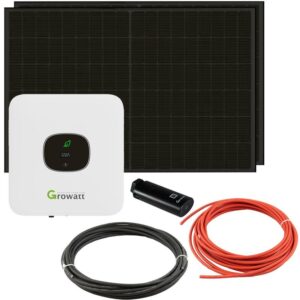 Growatt - Balkonkraftwerk 0% MwSt §12 iii UstG mic 600 0,6kW mit 800W Solarpanel und Wifi Stick