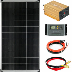 Komplettset 1x140 Watt Solarmodul 600 Watt NP600 Wandler 10A Laderegler gelb Solar Inselanlage