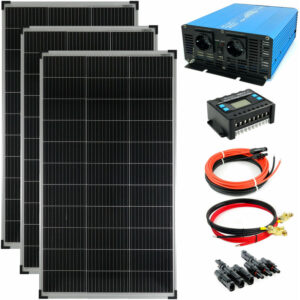 Komplettset 3x140 Watt Solarmodul 1500 Watt TS1500 Spannungswandler 30A Laderegler Inselanlage