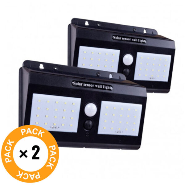 Paket 2 Wandleuchten led 6000ºK Solar IP65 Sensor Luz + Bewegung 40.000H [WR-SW8019-PIR-PK2] (WR-SW8019-PIR-PK2)