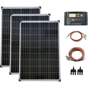 Set 3x100W Poly Solar Modul 20A Laderegler gelb Kabel Stecker