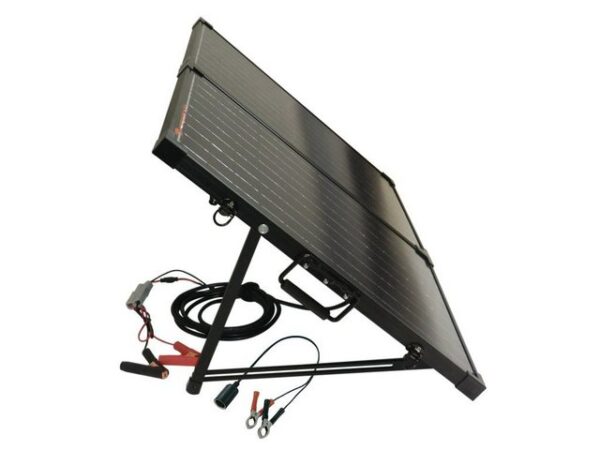 Westech Solar Solaranlage WT Solarkoffer Mono 130Wp mit USB Anschluss und Laderegler 10A, 130,00 W, robust, Plug and Play, Sehr stabil, Neoprentasche als Schutz