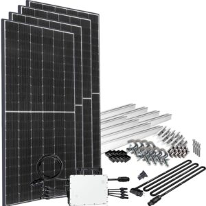 offgridtec Solaranlage "Solar-Direct 1660W HM-1500", Schuko-Anschluss, 10 m Anschlusskabel, Montageset Balkongeländer