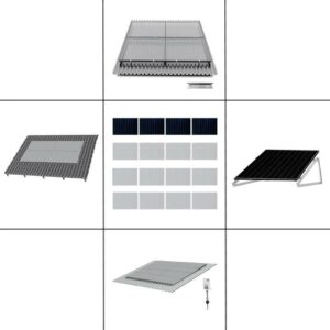 1 reihiges Befestigungssystem für Solarmodule, Montage zur Quer Verlegung für 1 Modul für Flachdach