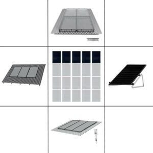 1 reihiges schwarzes Befestigungssystem für Solarmodule zur Hochkant Verlegung für 1 Modul für Dachpfanne