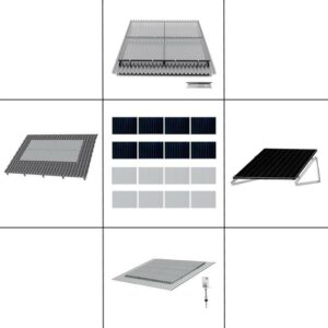 2 reihiges Befestigungssystem für Solarmodule, Montage zur Quer Verlegung für 10 Module für Dachpfanne