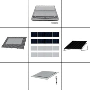 2 reihiges Befestigungssystem für Solarmodule, Montage zur Quer Verlegung für 10 Module für Trapezblechdach