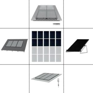 2 reihiges Befestigungssystem für Solarmodule schwarz, Montage zur Hochkant Verlegung für 2 Module für Trapezblechdach